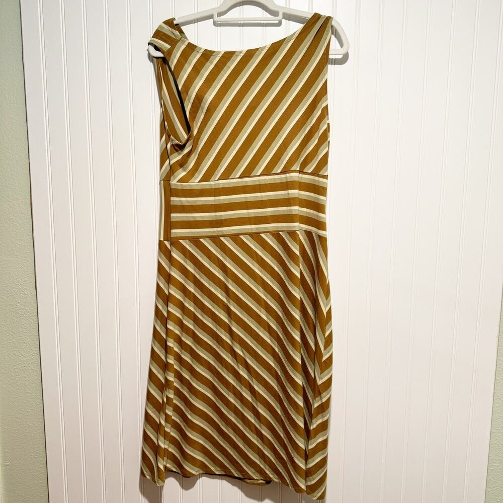 Texture Clothing Co Striped Dress Organic Cotton Earth Tones Lagenlook Large - Picture 4 of 4